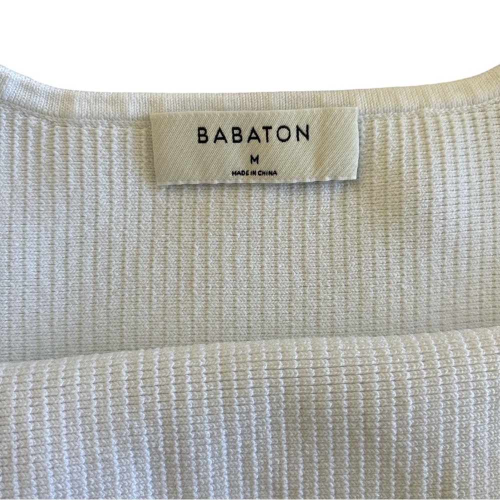 Aritzia Babaton Sculpt Knit Squareneck Cropped Tank Top Off-White Size M - Picture 4 of 6
